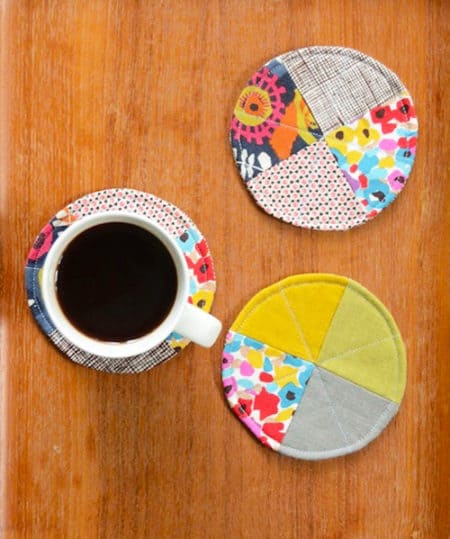Quilted Circle Coasters - simple sewing projects