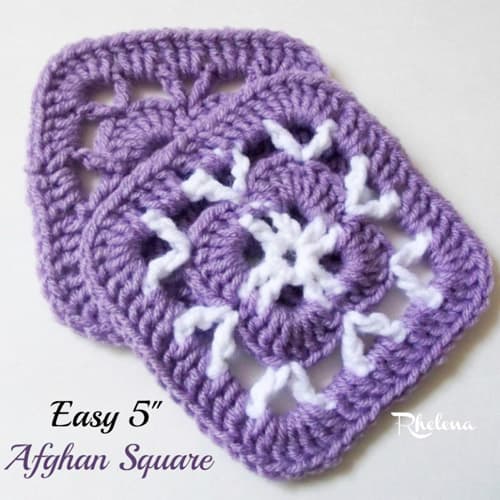 Easy 5″ Afghan Square - easy crochet squares