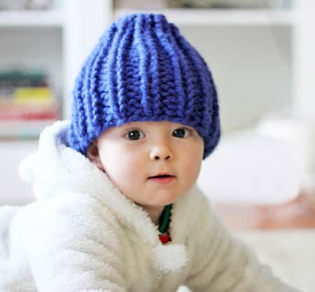 Easy Baby Beanie - one-skein knitting patterns