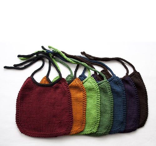 I-Love-Stockinette Baby Bib - one-skein knitting patterns