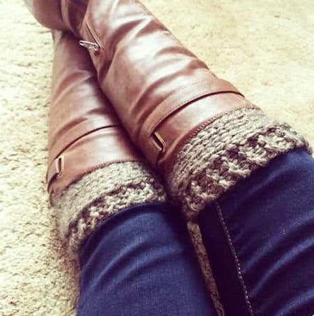 Knitted Boot Cuffs - one-skein knitting patterns