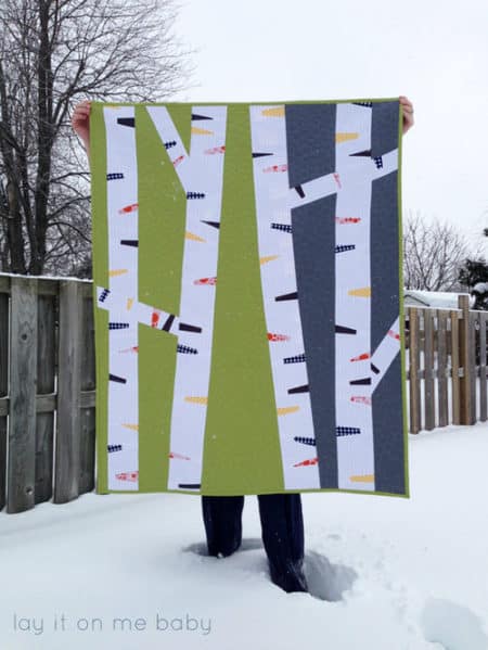 modern birch trees - contemporary quilts