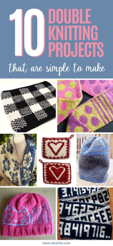 To get you started on your double knitting journey, here are 10 simple double knitting projects you can start with. #knitting #doubleknitting #knittingpatterns #knittingguru