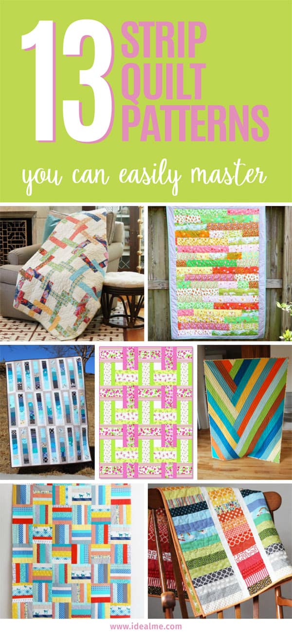 There are strip quilt patterns you can follow to easily use up all that scrap. #quilting #quiltpatterns #stripquilt #stripquiltpatterns