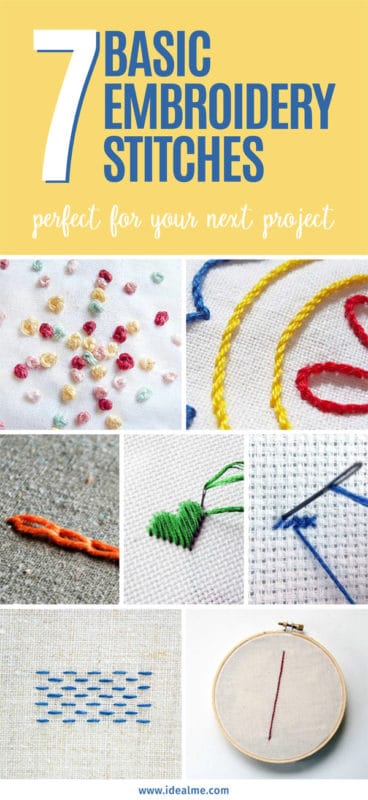 You can’t go wrong in learning these 7 basic embroidery stitches. #sewing #embroidery #embroiderystitches #sewingstitches #basicembroidery