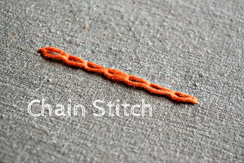 Chain Stitch - basic embroidery stitches