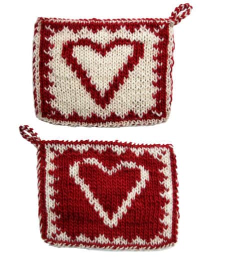Heart Hot Pad - double knitting projects