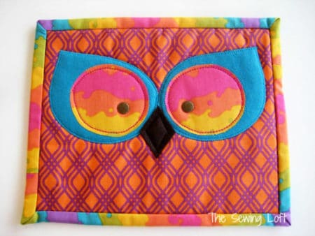 Owl Eyes Mug Rug - mini quilt patterns
