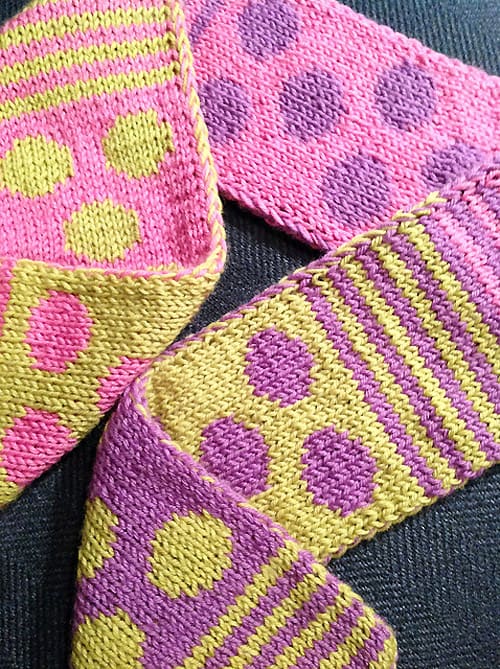 Striped & Spotted Scarf - double knitting projects