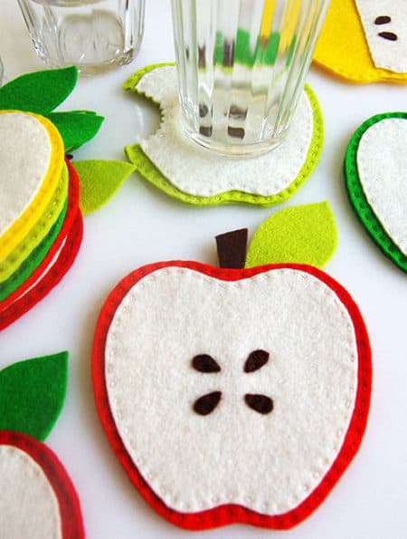 Apple Coasters - things to sew