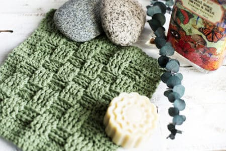 Basket Weave - crochet washcloth