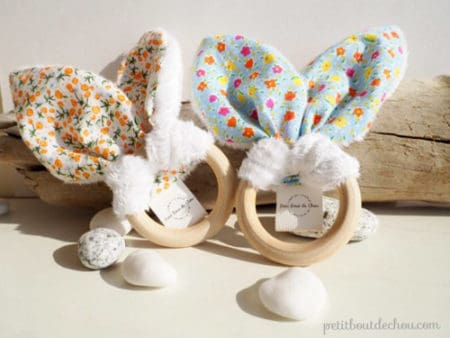 Bunny Ears Baby Teething Rattle - things to sew