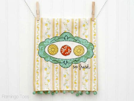 So Fresh! Citrus Embroidered Dishtowel - things to sew