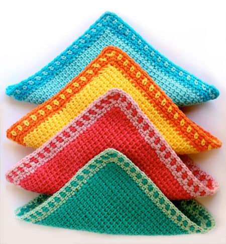 Tunisian - crochet washcloth