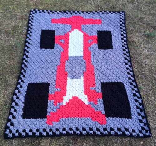 C2C Race Car - free crochet blanket patterns