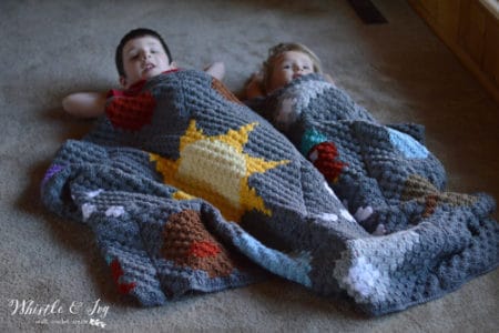 C2C Solar System - free crochet blanket patterns