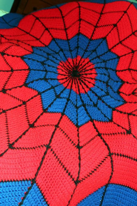 Spiderman - free crochet blanket patterns