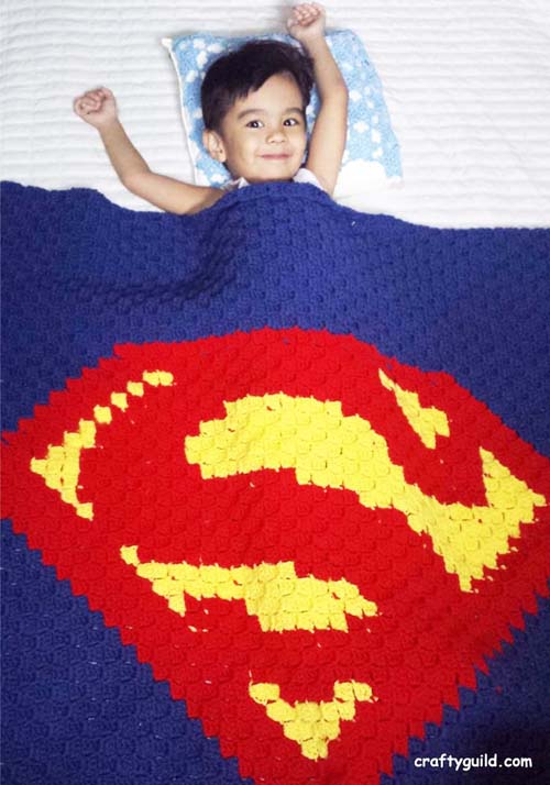 Superman - free crochet blanket patterns