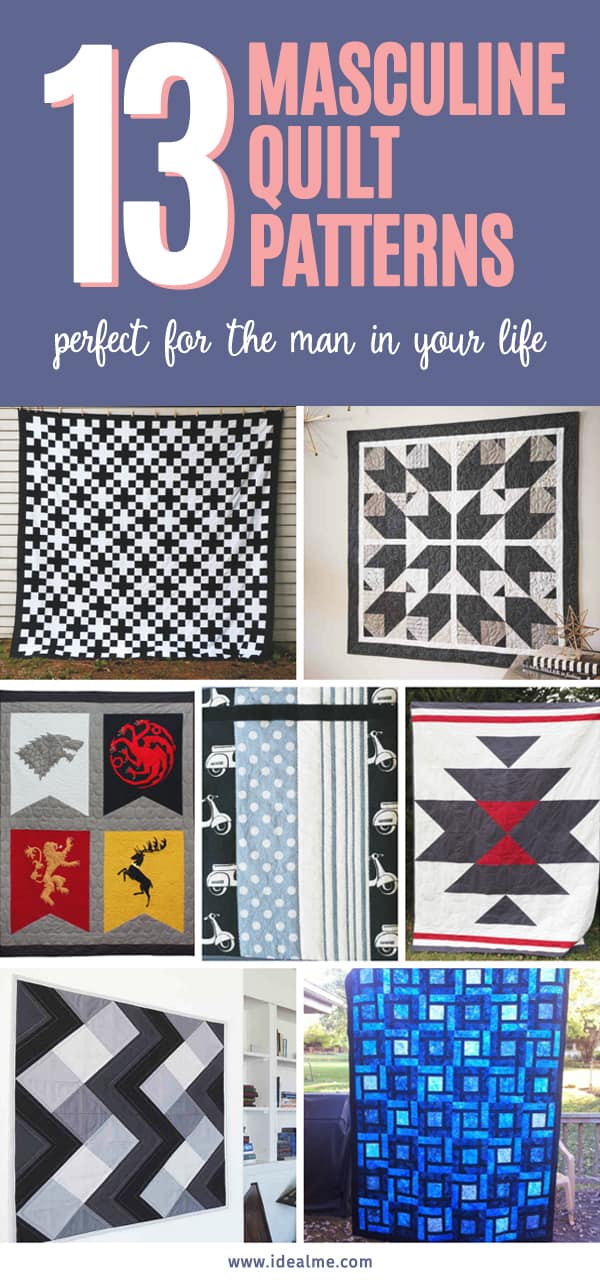 We’ve collected the most thoughtful and masculine quilt patterns for men, for you to make. #quiltpatterns #quilting #quiltpatternsformen #quiltingpatterns