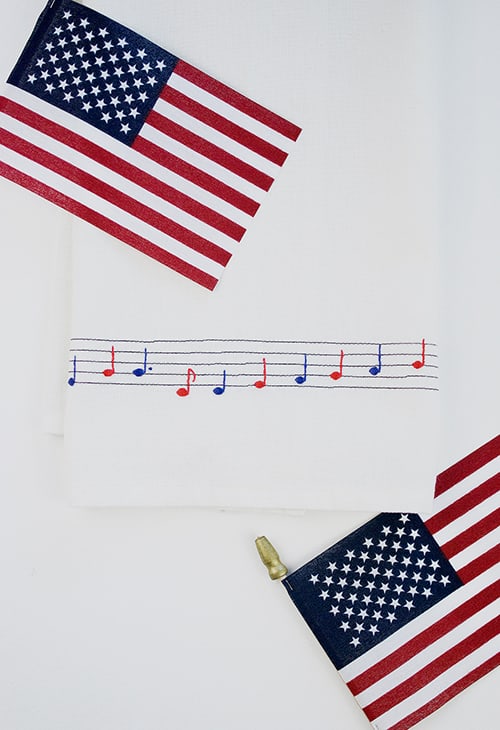 Fourth of July Musical Dish Towel