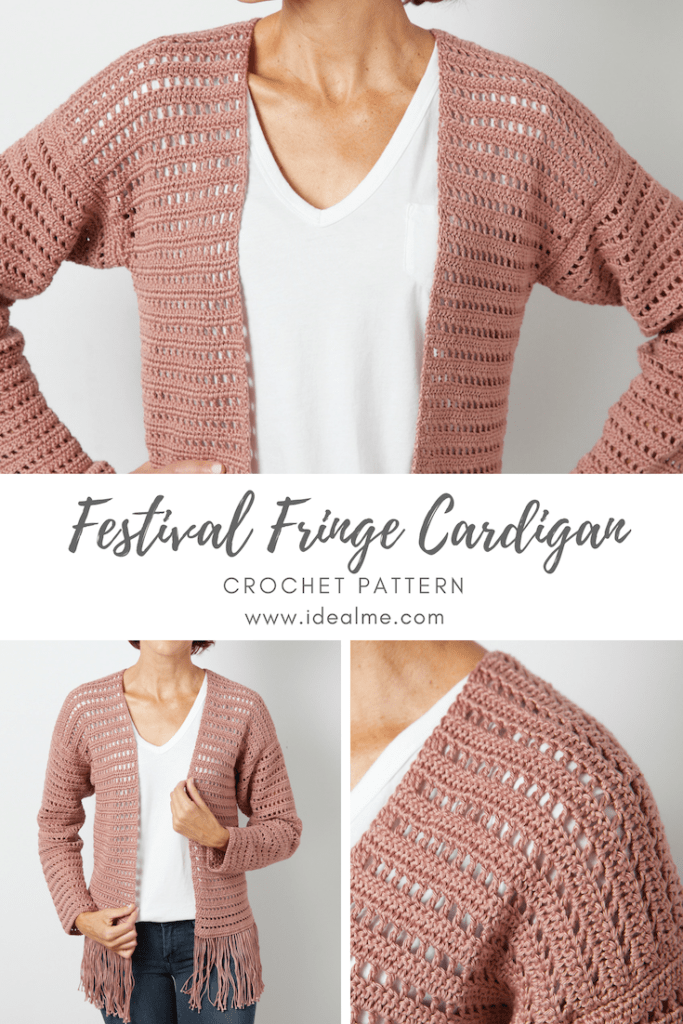 Festival Fringe Cardigan - When festival season is in full swing, this is the kind of festival fringe cardigan crochet pattern you’re looking for. #crochet #crochetpattern #crochetcardigan #crochettop