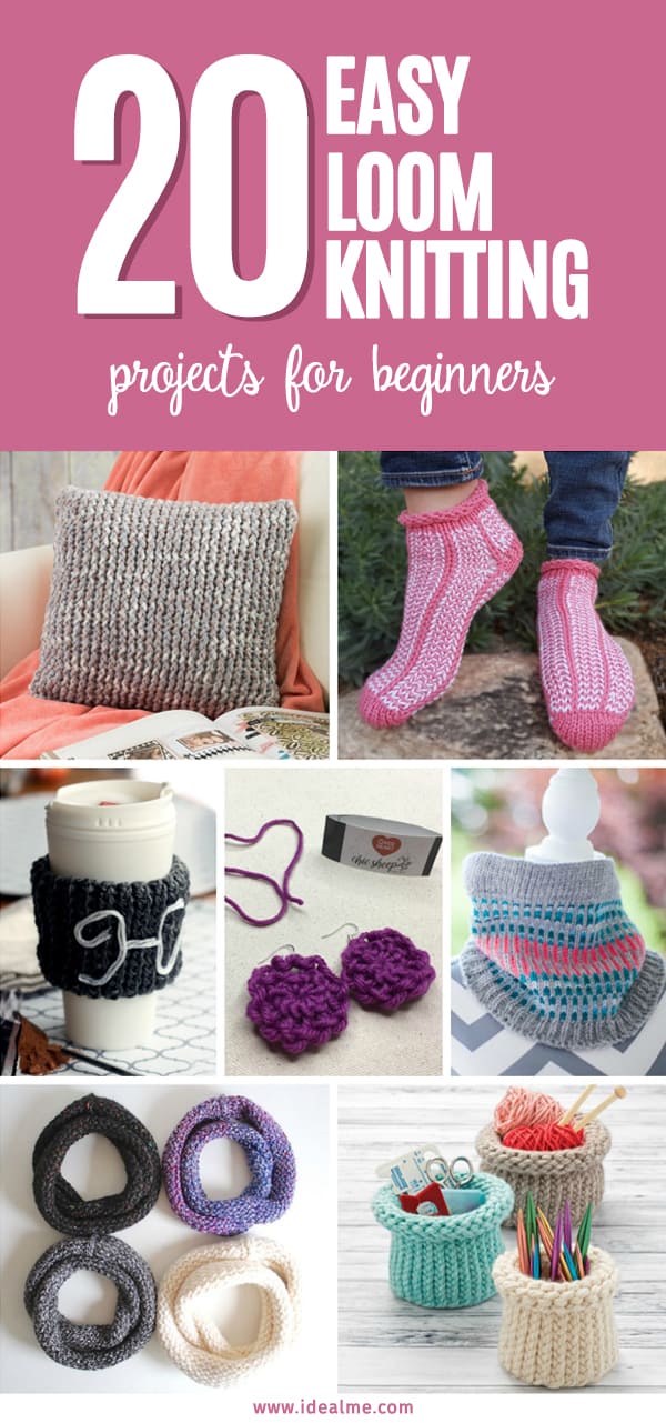 From pillows to accessories or just little knick-knacks, 20 Loom Knitting Projects for Beginners provides great gift ideas and will have you knitting in no time. #loomknitting #knitting #loomknit #easyloomknitting