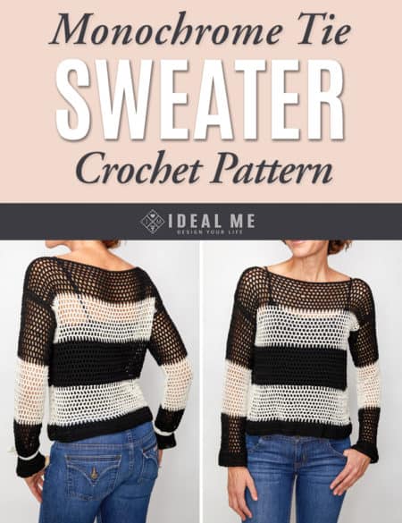 Monochrome Tie Sweater Crochet Pattern