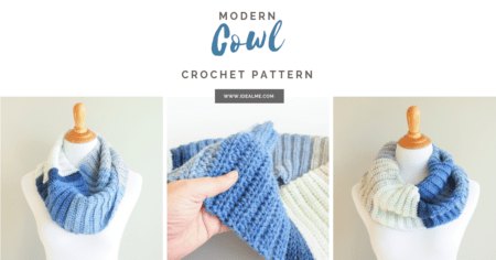 The colors and the back loop only stitch are what really sets the Modern Cowl apart from other scarves. #crochetcowl #crochetscarf #freecrochetpattern #crochetpattern #crochetlove #crochetaddict