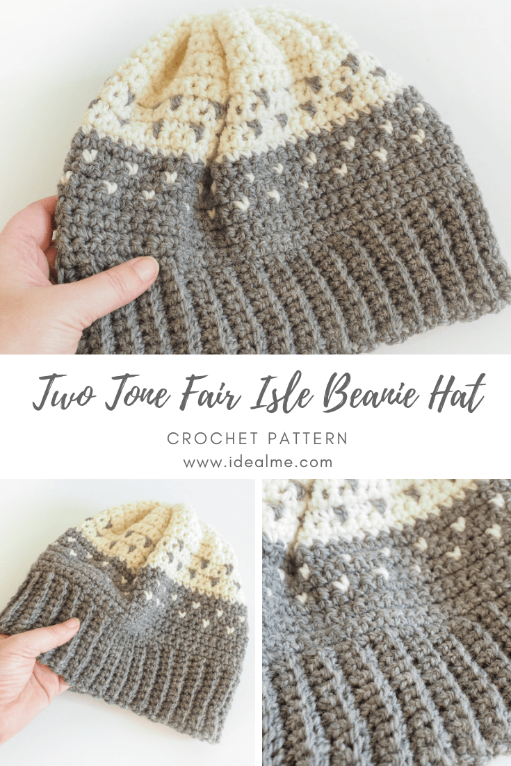 This is the perfect crochet hat for someone who loves color and design. The free crochet pattern uses the traditional fair isle technique. #CrochetHat #CrochetBeanie #CrochetPattern #CrochetAddict 
