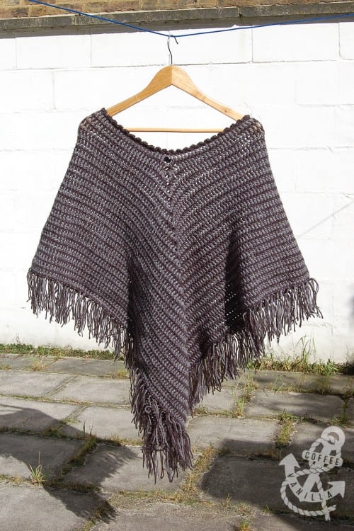 Classic Two-Tone Poncho - If you want to learn how to make a poncho, this list of 18 free crochet poncho patterns will help you. Pick your favorite from this bunch and start creating. #CrochetPonchoPatterns #FreeCrochetPatterns #CrochetAddict