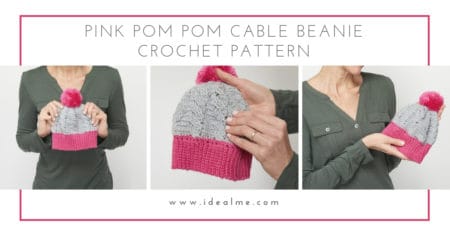 This crochet hat is beautiful and simple. You can personalize the free crochet pattern with different colors and how many cables you add in. #CrochetHatPattern #CrochetPattern #CrochetCableStitch #CrochetAddict