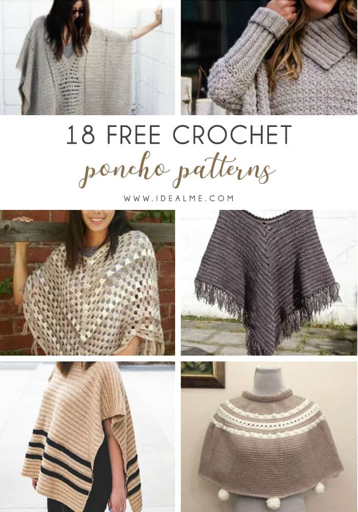 If you want to learn how to make a poncho, this list of 18 free crochet patterns will help you. Pick your favorite from this bunch and start creating. #CrochetPonchoPatterns #FreeCrochetPatterns #CrochetAddict