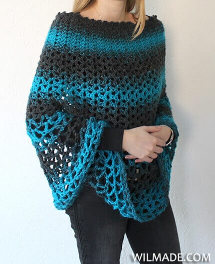 Perfect Gift Poncho - If you want to learn how to make a poncho, this list of 18 free crochet poncho patterns will help you. Pick your favorite from this bunch and start creating. #CrochetPonchoPatterns #FreeCrochetPatterns #CrochetAddict