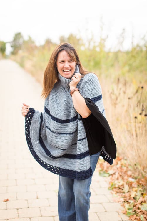 The Montana Poncho - If you want to learn how to make a poncho, this list of 18 free crochet poncho patterns will help you. Pick your favorite from this bunch and start creating. #CrochetPonchoPatterns #FreeCrochetPatterns #CrochetAddict