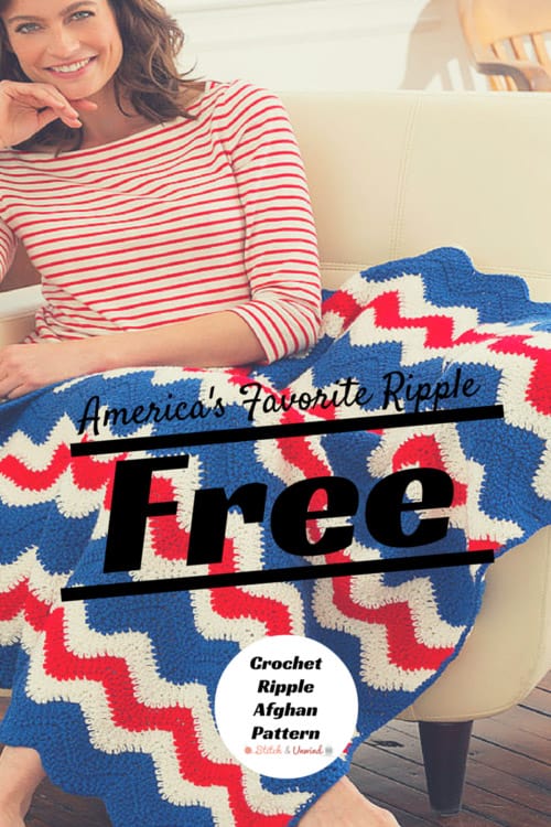 Fourth of July Ripple Afghan - Crochet afghans are colorful and exciting and full of life. There’s so much room for creativity in these crochet blanket patterns. #CrochetAfghans #CrochetPatterns #CrochetBlankets