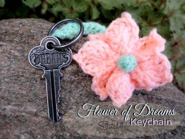 Crochet Flower Keychain - Learn how to crochet a flower and bring the magic of nature into your life with these crochet patterns.  Each one is unique and colorful. #CrochetFlowerPatterns #CrochetPatterns #FreeCrochetPatterns
