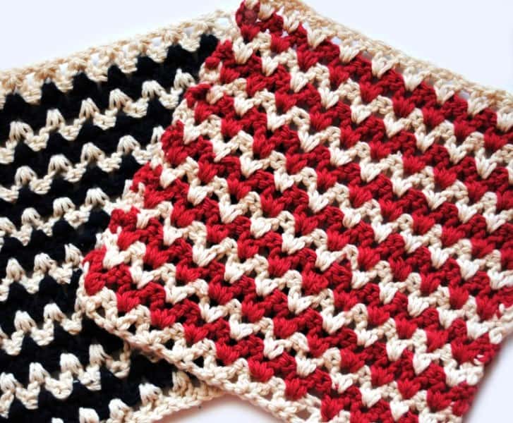ZigZag Crochet Dishcloth - These crochet dishcloth patterns are all free and are so different from each other. Test your creativity with one of these brilliant dishcloth patterns. #CrochetDishclothPatterns #CrochetPatterns #DishclothPatterns