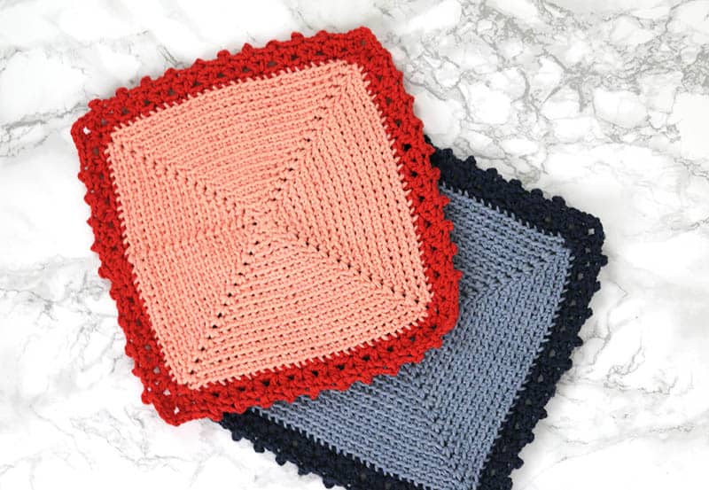 The Cottage Dishcloth - These crochet dishcloth patterns are all free and are so different from each other. Test your creativity with one of these brilliant dishcloth patterns. #CrochetDishclothPatterns #CrochetPatterns #DishclothPatterns