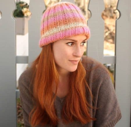 Classic Ribbed Knit Hat - These 23 easy knitting patterns for hats are a perfect starting place for beginners, and they’re fun to do for even seasoned knitters. #knittingpatterns #knithatpatterns