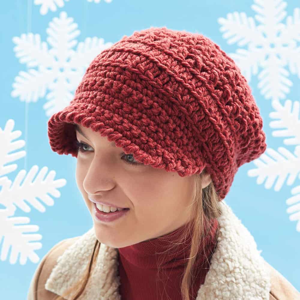 Slouchy Peaked Hat - These 26 crochet winter hat patterns are perfect to create a winter hat accessory that you love and can rely on. #crochetwinterhat #crochetpatterns #crochethatpatterns