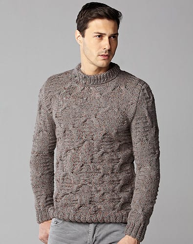 Men’s Slim Fit Sweater - Keep yourself warm and comfy this season by knitting one of these knitted sweater patterns. You can choose from the basic pullover to a more daring design. #knittedsweaterpatterns #knittingpatterns #knitsweaterpatterns