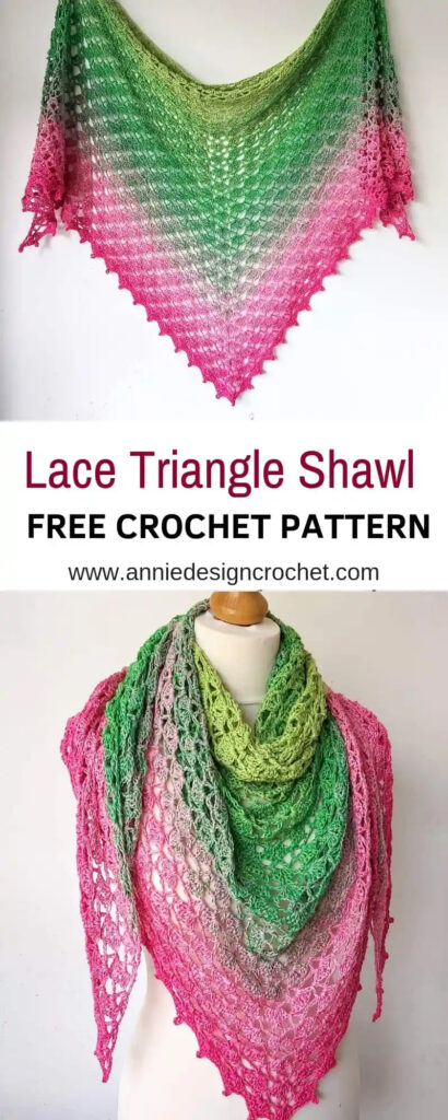 Crochet Triangle Shawl with Shells