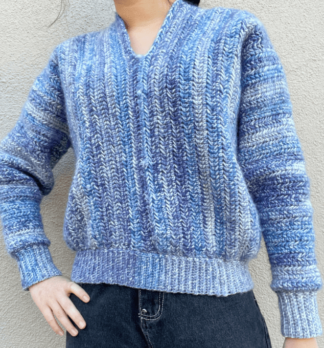 Crochet Cropped Ombre Sweater
