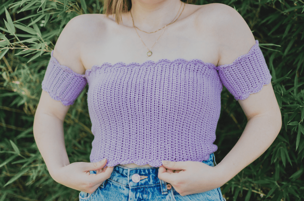 Easy Crochet Off-the-Shoulder Crop Top