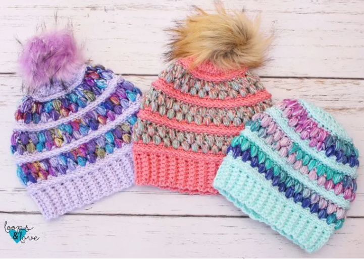 Crochet jelly beanie hat