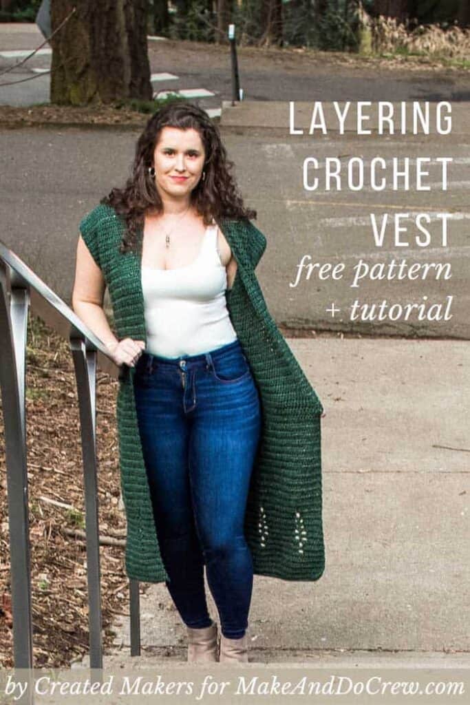 Long Crochet Sweater Vest