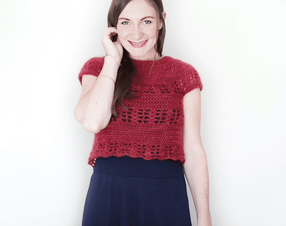Crochet Open-Back Cropped Sweater