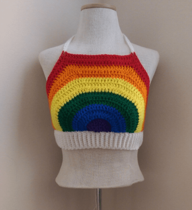 Rainbow Crochet Crop Top 