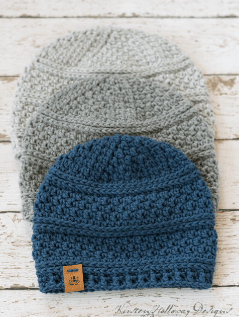 Crochet simple seed stitch beanie hat