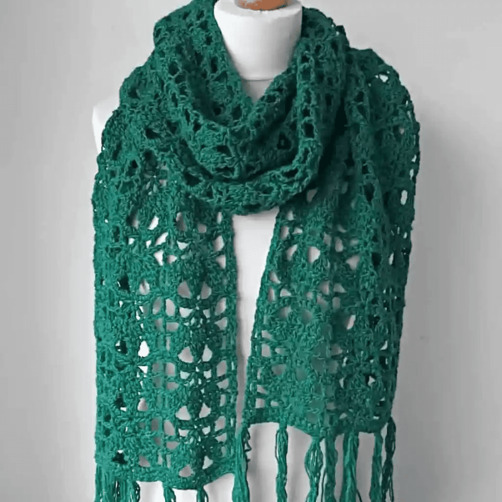 Tendril Leaf Crochet Lace Scarf Pattern